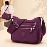 (Pack Of 2) Lightweight Crossbody Bag –Multi-Pocket Nylon Shoulder Water-Resistant Bag