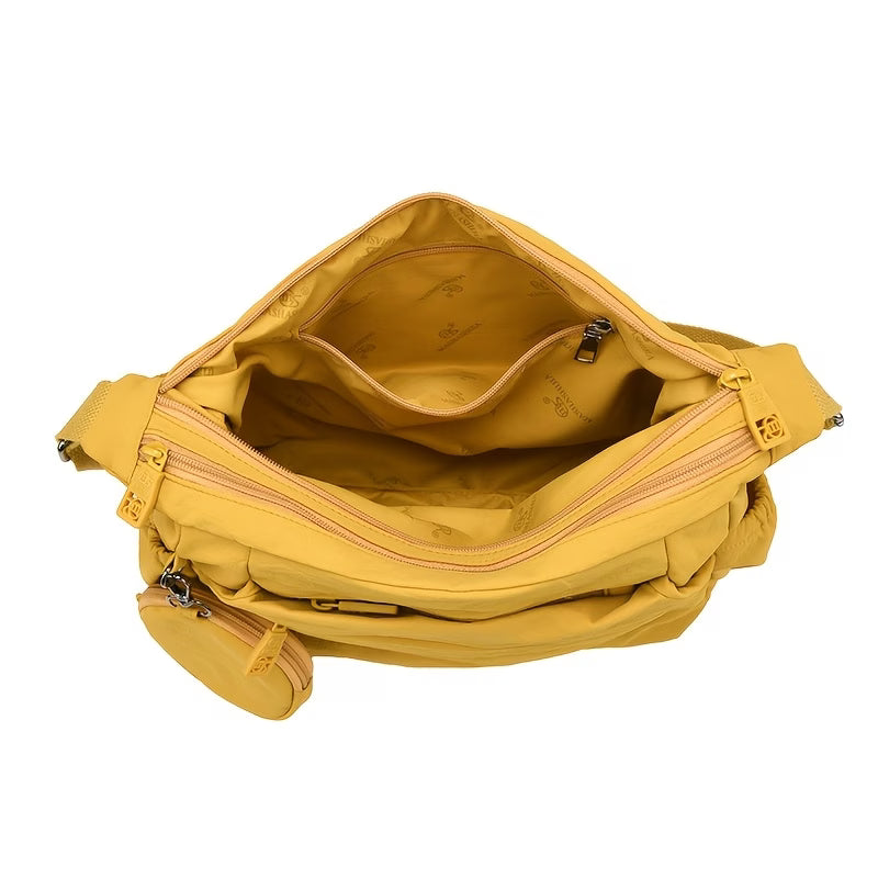 [Buy 1 Get 1 Free] Nylon Multi-Compartment Messenger Handbag