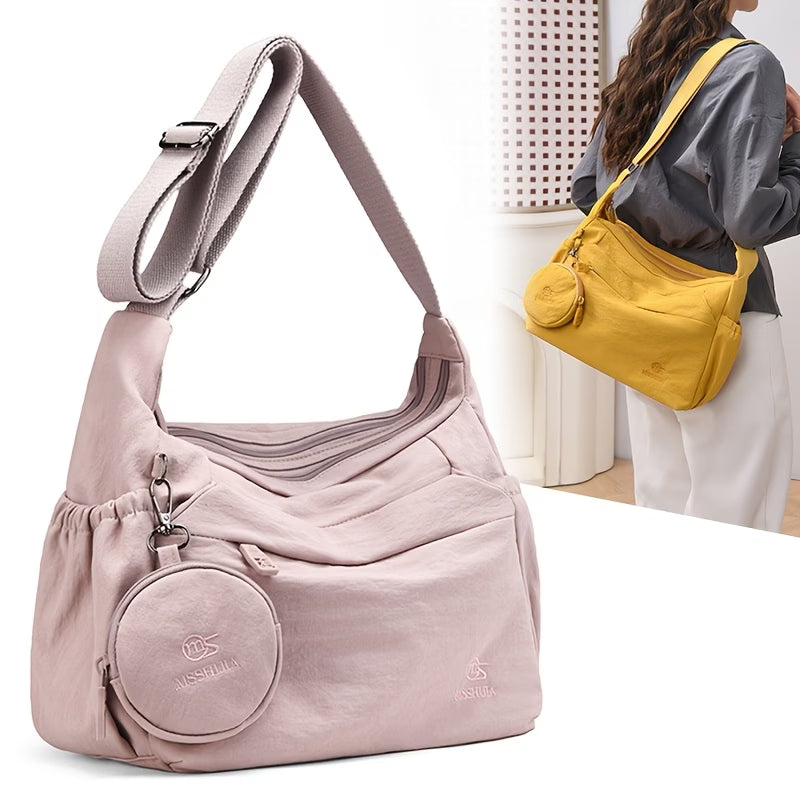 [Buy 1 Get 1 Free] Nylon Multi-Compartment Messenger Handbag