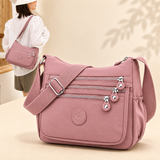 (Pack Of 2) Lightweight Crossbody Bag –Multi-Pocket Nylon Shoulder Water-Resistant Bag