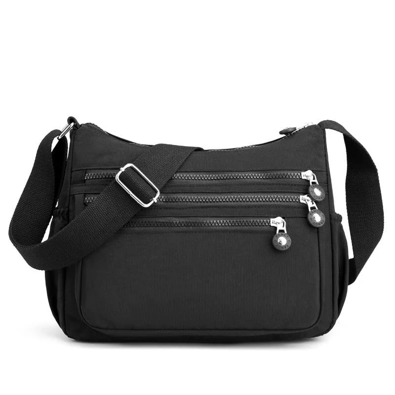(Pack Of 2) Lightweight Crossbody Bag –Multi-Pocket Nylon Shoulder Water-Resistant Bag