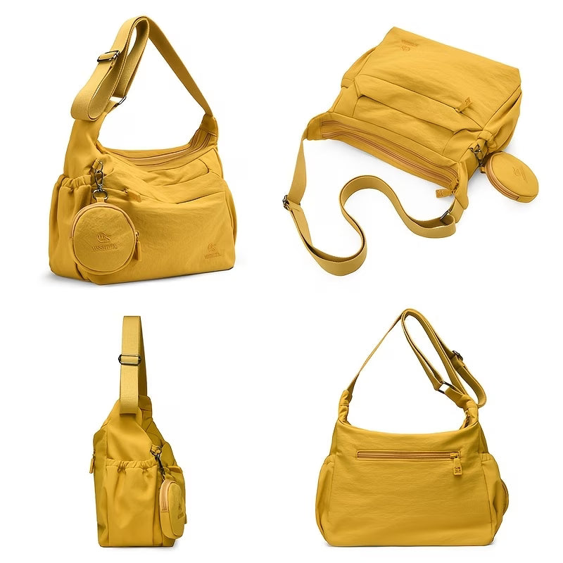 [Buy 1 Get 1 Free] Nylon Multi-Compartment Messenger Handbag