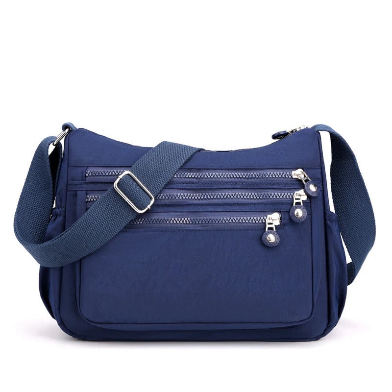 (Pack Of 2) Lightweight Crossbody Bag –Multi-Pocket Nylon Shoulder Water-Resistant Bag
