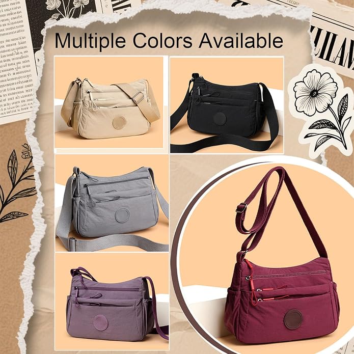 New Durable Nylon Fabric Multi-Pocket Adjustable Shoulder Crossbody Bag { Pack 2 }