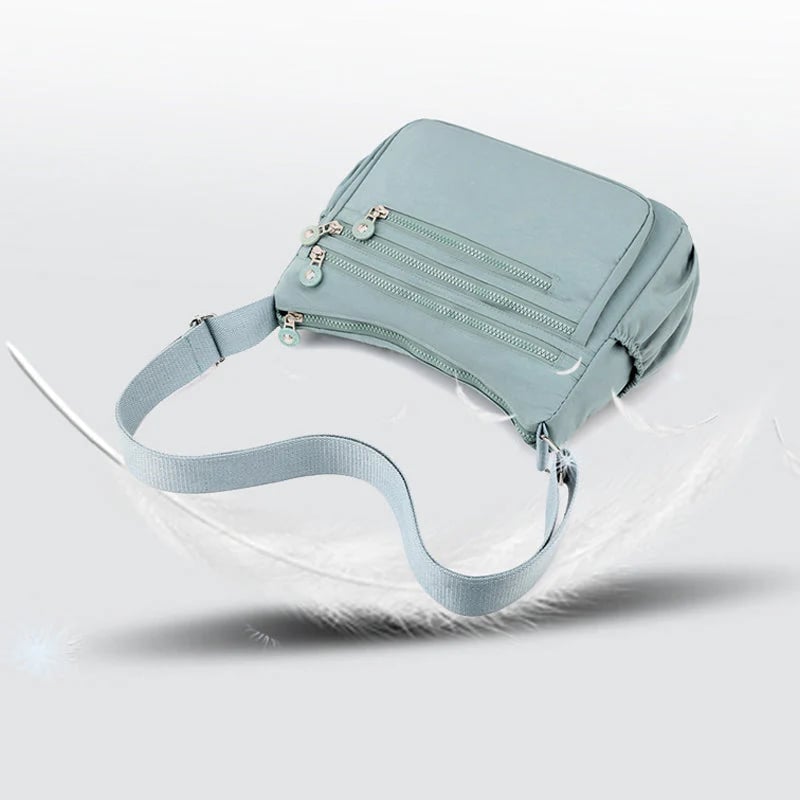 (Pack Of 2) Lightweight Crossbody Bag –Multi-Pocket Nylon Shoulder Water-Resistant Bag