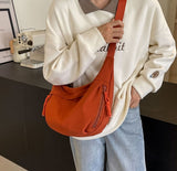 { Buy 1 Get 1 Free } Women Fashion Plain Color Nylon Crossbody Hobo Bag