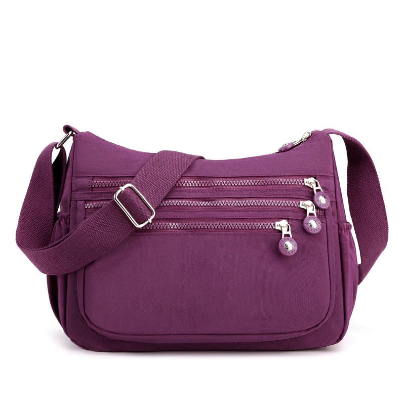 (Pack Of 2) Lightweight Crossbody Bag –Multi-Pocket Nylon Shoulder Water-Resistant Bag