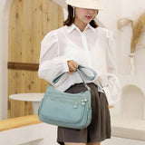 (Pack Of 2) Lightweight Crossbody Bag –Multi-Pocket Nylon Shoulder Water-Resistant Bag