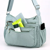 (Pack Of 2) Lightweight Crossbody Bag –Multi-Pocket Nylon Shoulder Water-Resistant Bag