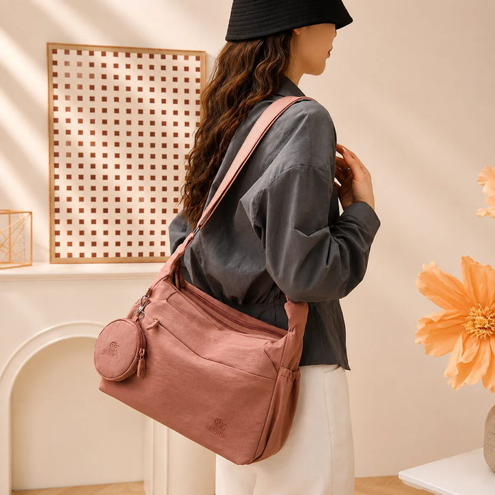 [Buy 1 Get 1 Free] Nylon Multi-Compartment Messenger Handbag